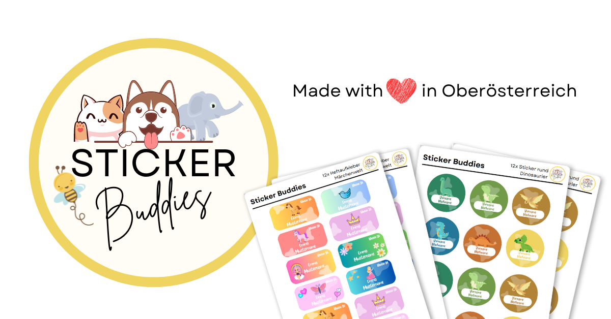 Sticker Buddies | Personalisierte Namenssticker für Kinder