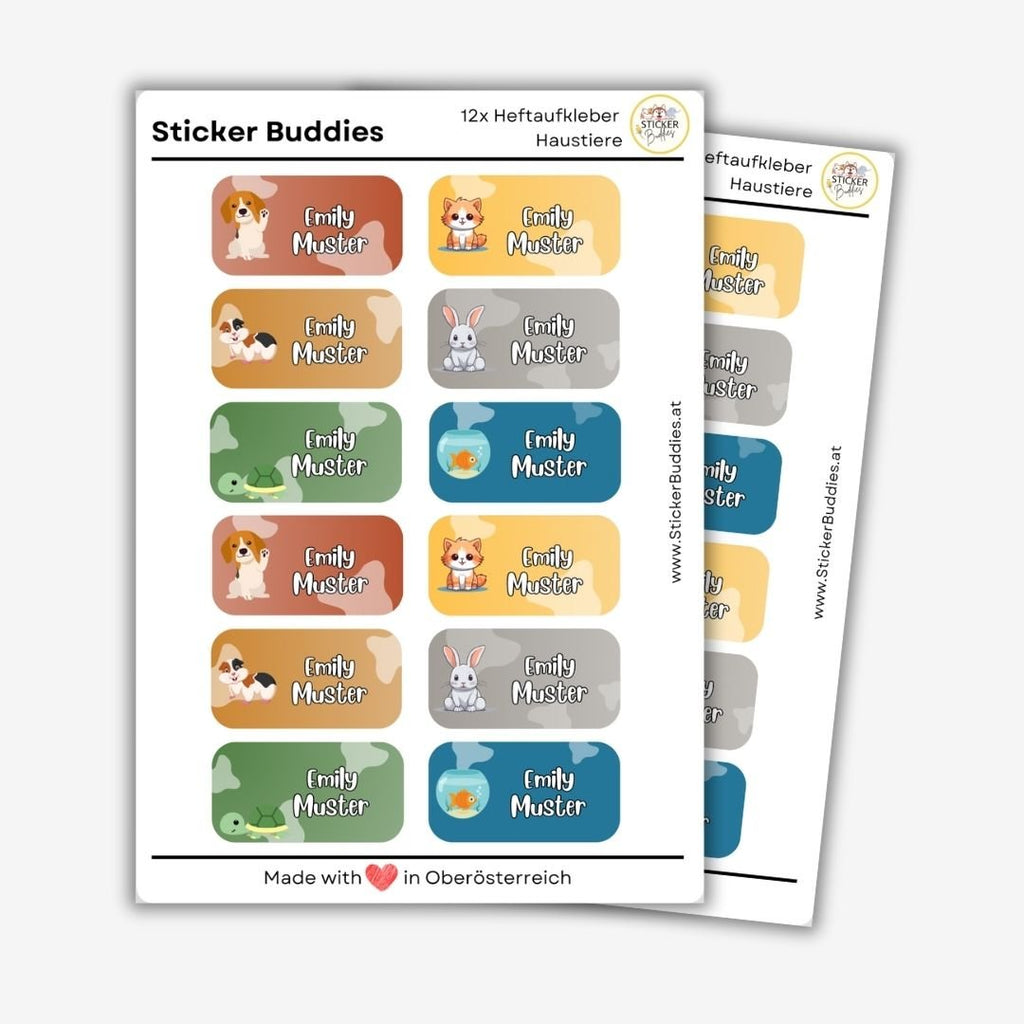 Personalisierte Namenssticker für die Schule - Sticker Buddies