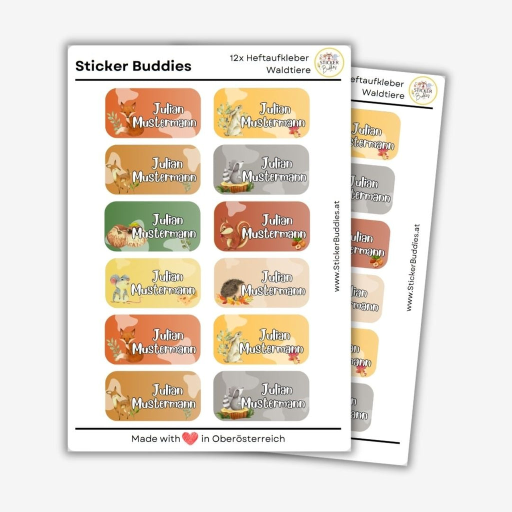 Personalisierte Namenssticker für die Schule - Sticker Buddies