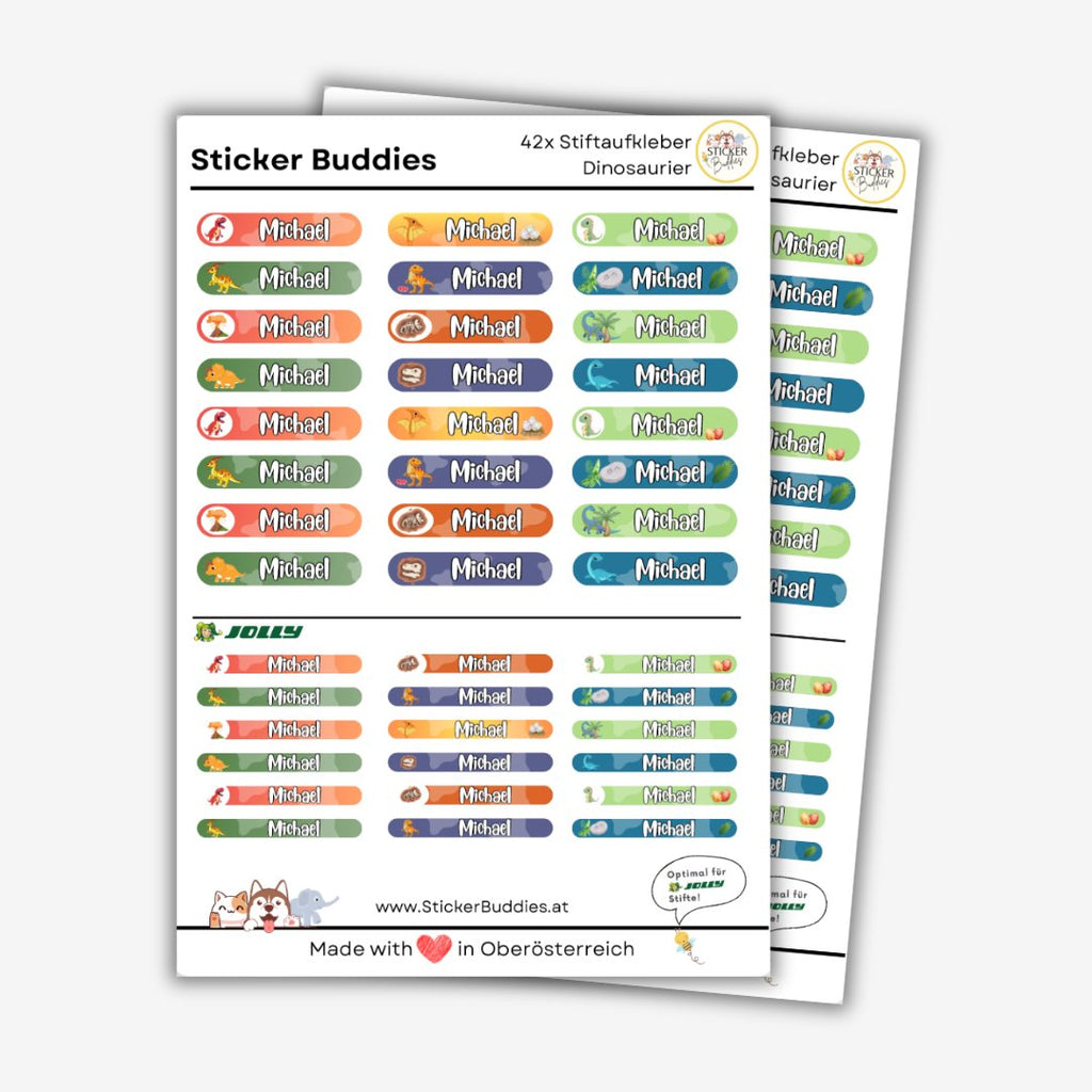 Personalisierte Namenssticker für Stifte✍️ (2x 36 Stiftaufkleber) - Sticker Buddies