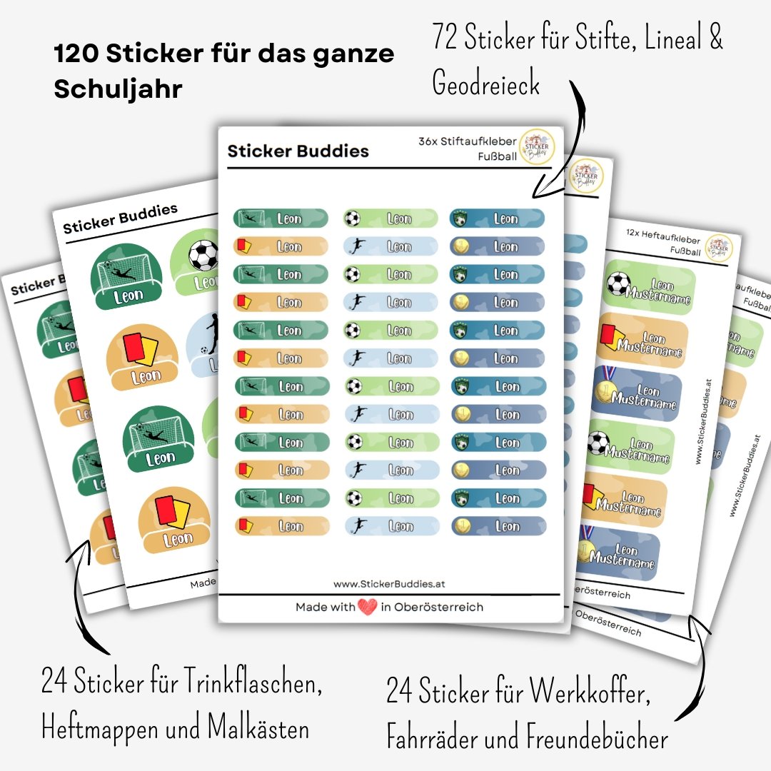 Namensaufkleber Schule Set (120 Sticker)